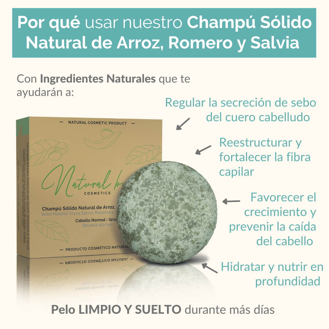 Por Qué Usar Nuestro Champú Sólido Natural De Arroz Romero Y Salvia Natural By Me 1615